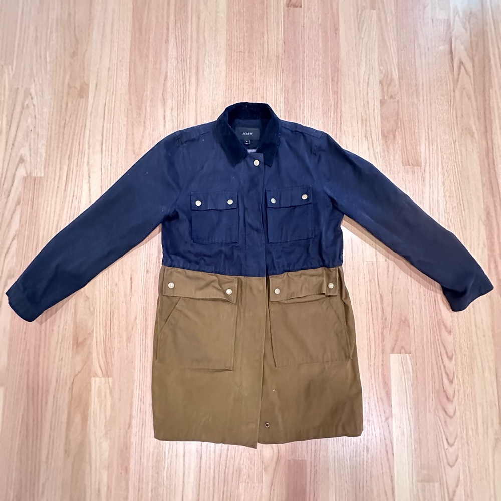 J. Crew Two-Tone Utility Jacket in Navy and Olive